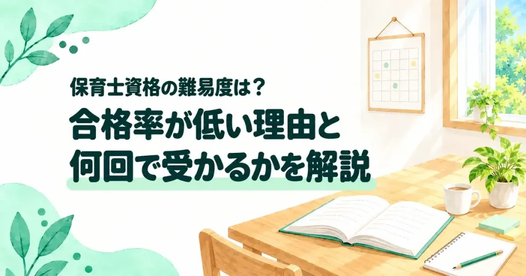 保育士資格の難易度と合格率が低い理由、何回で受かるかの解説